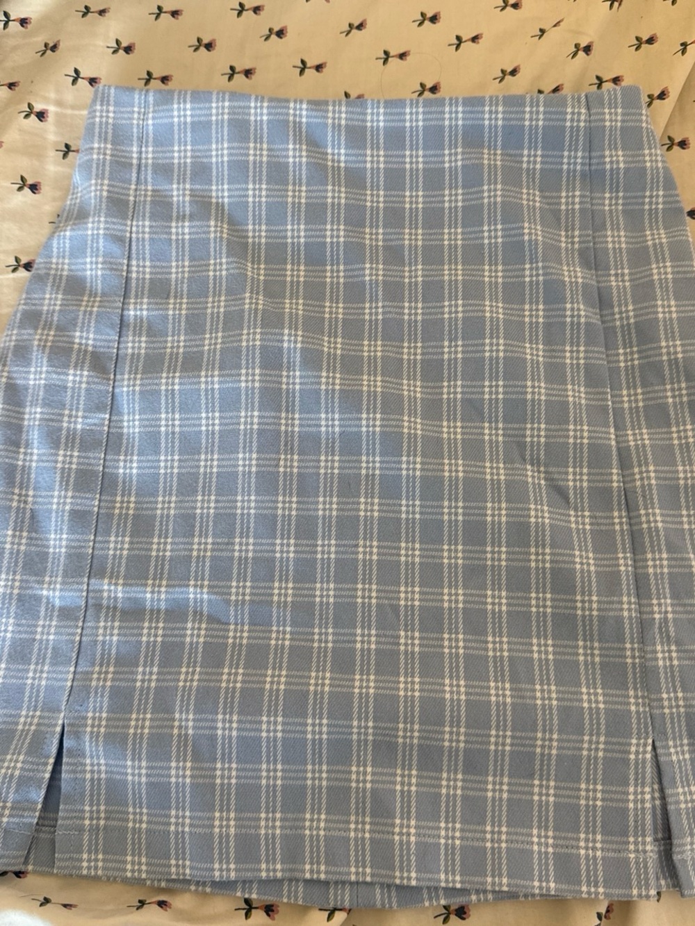 Brandy Melville Light Blue Plaid Mini Skirt